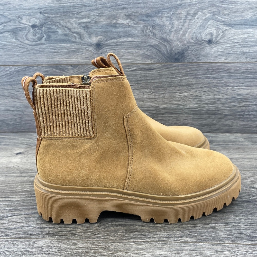 Madewell Bradley Lugsole Chelsea Boots Womens 6.5 Tan Suede Roasted Cider - Picture 2 of 8